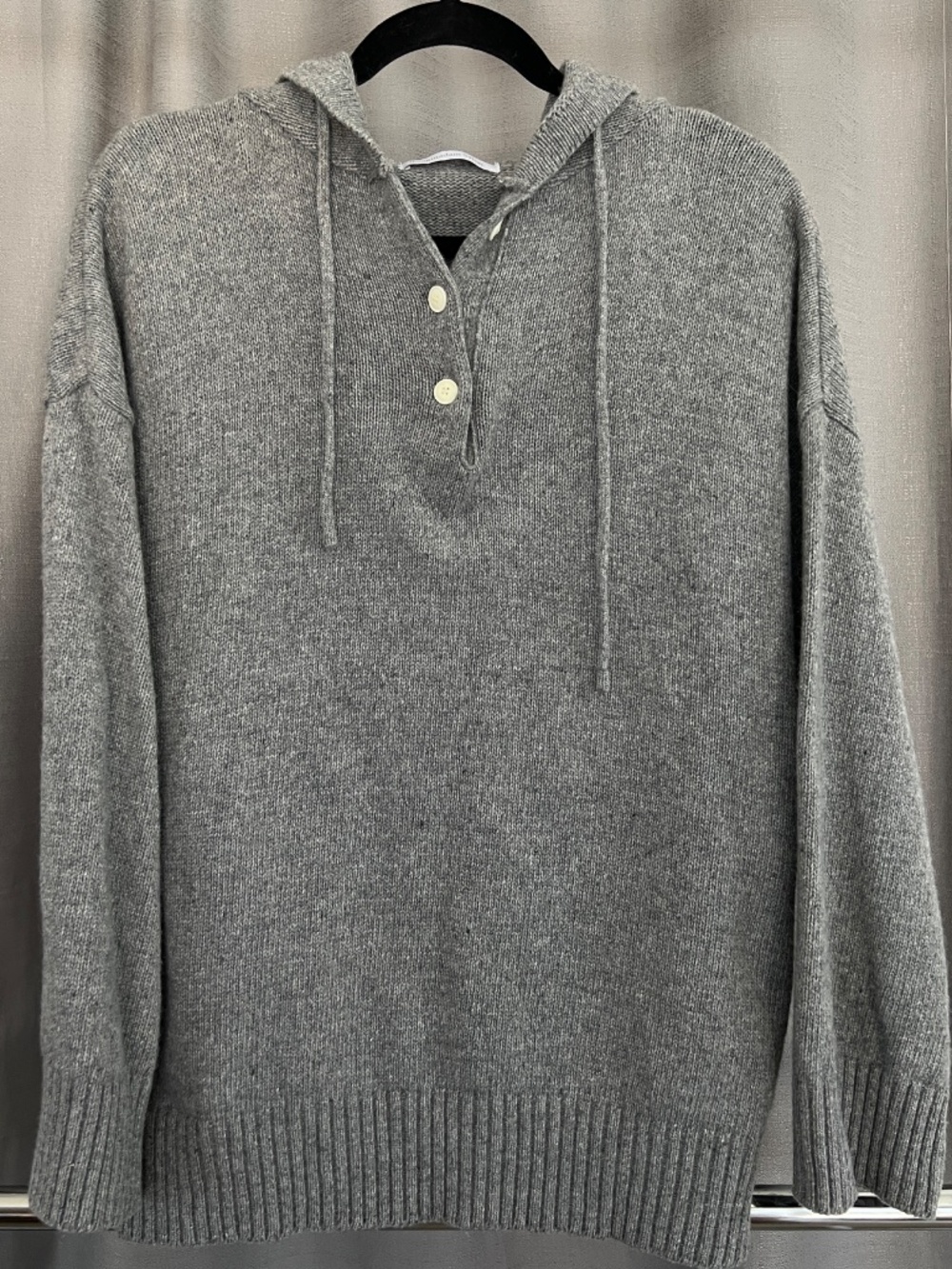 Gray Hooded Knit Sweater Oversized Women's XL XXL Korean Style